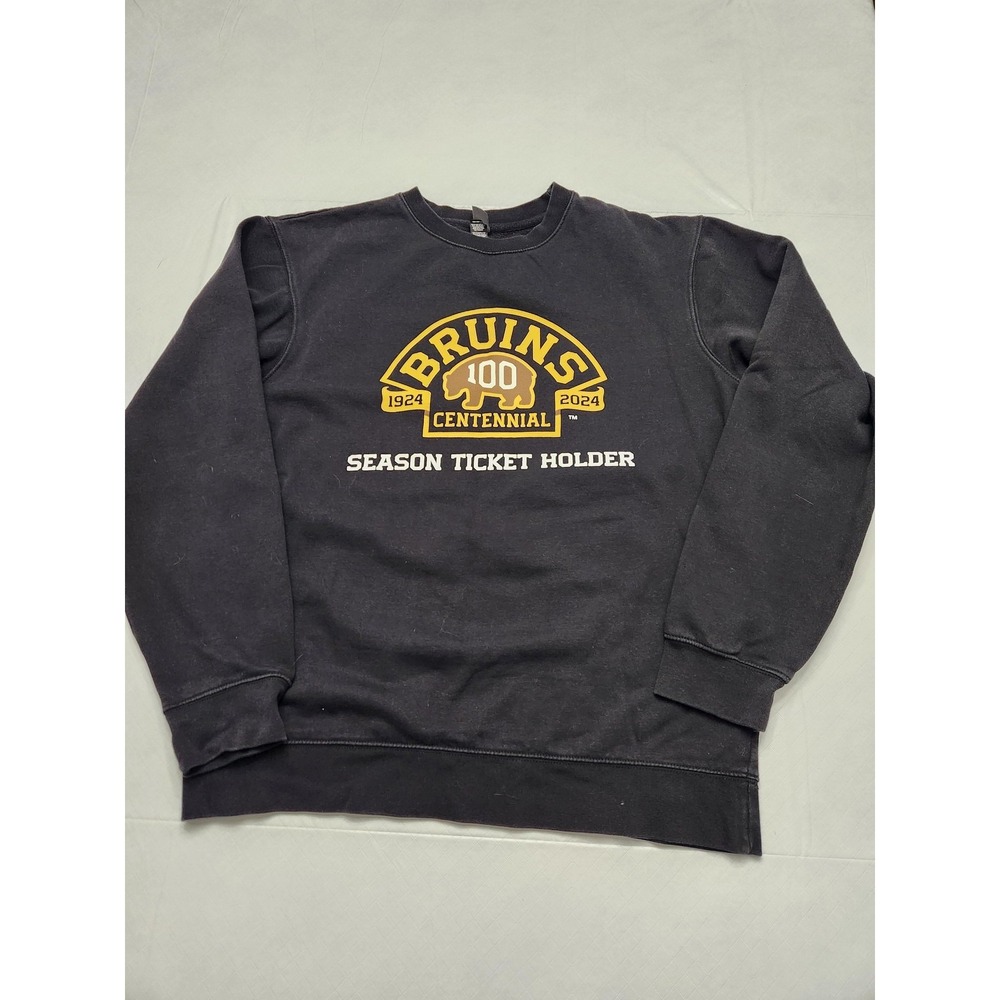 Boston Bruins Sweatshirt Mens Large NHL Centennial Season Ticket Walking Bear